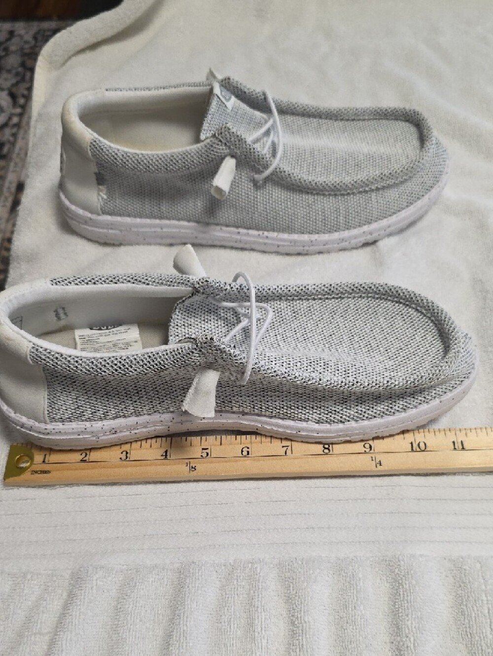 Hey Dude Wally Sox Stone White Slip-On Loafers Men's Size 11 - Picture 16 of 16